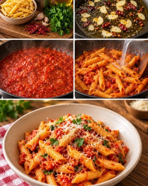 Arrabbiata penne, csípős paradicsomos tésztával