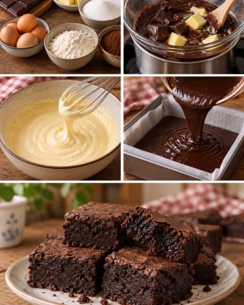 Klasszikus brownie, ragacsos közepű