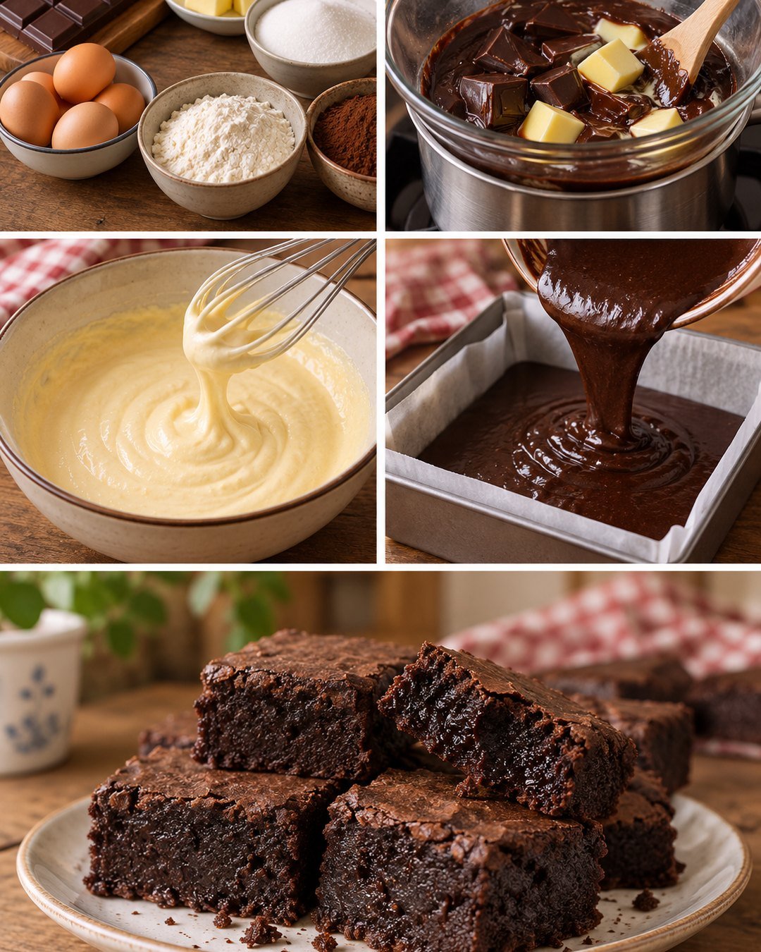 Klasszikus brownie, ragacsos közepű