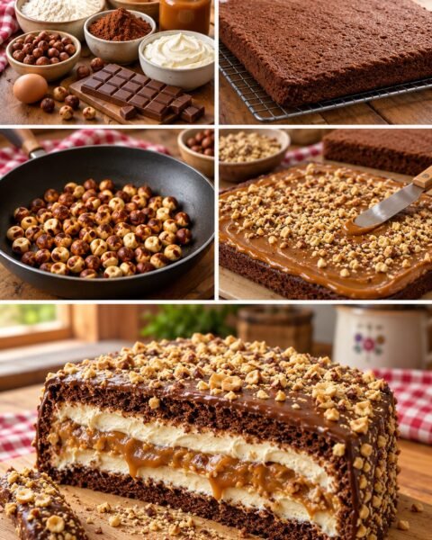 Maxi King torta, karamellás-mogyorós krémmel