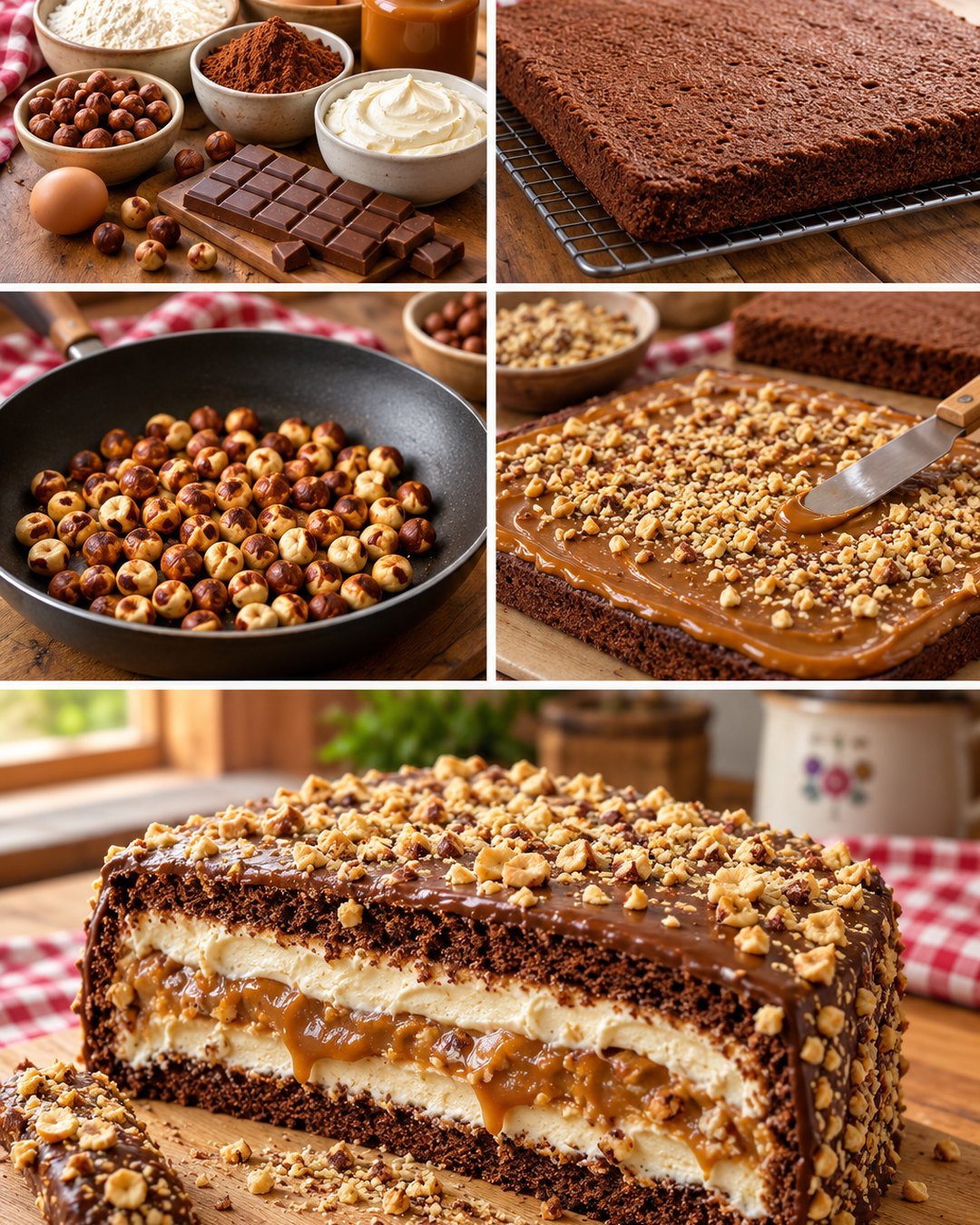 Maxi King torta, karamellás-mogyorós krémmel